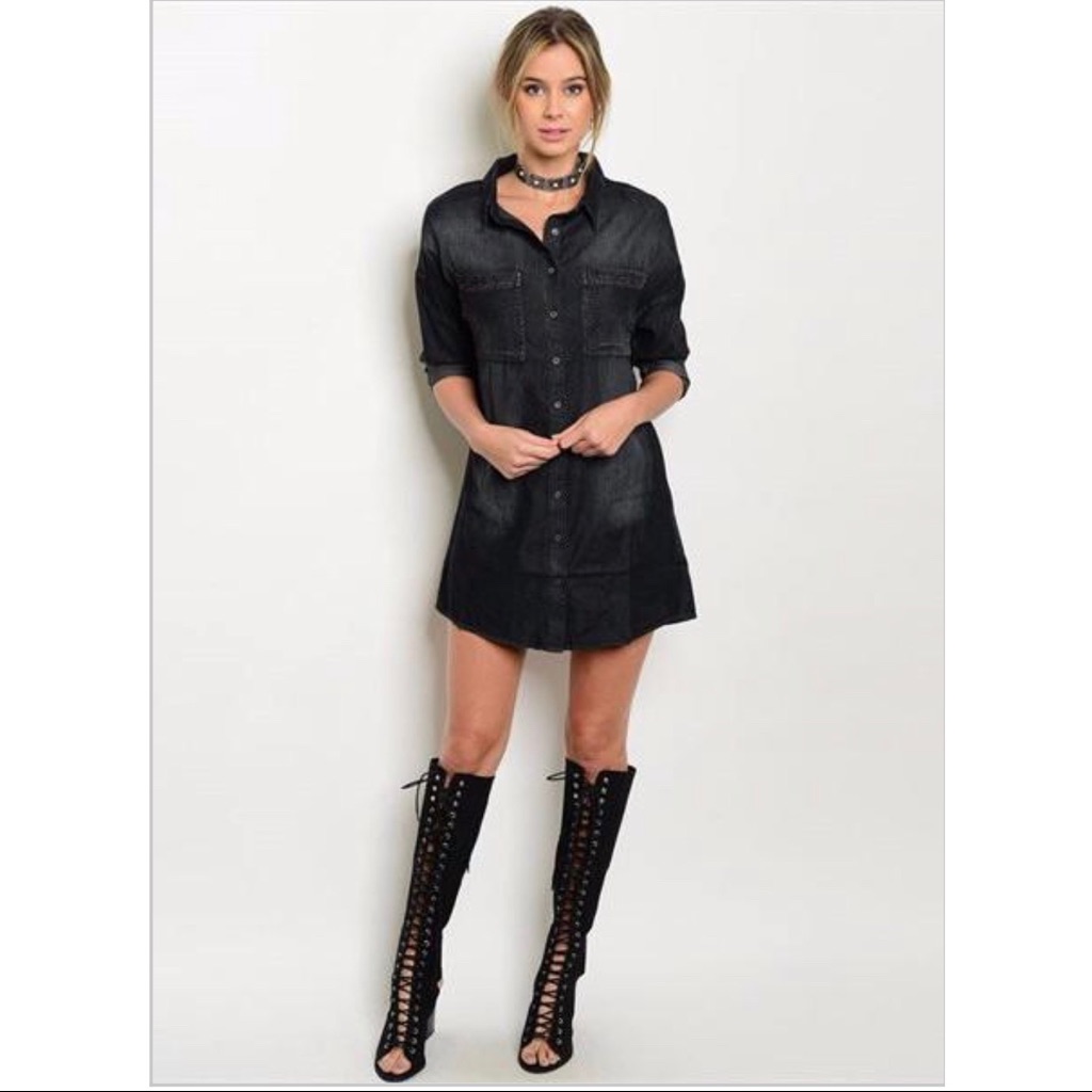Washed Denim Dress